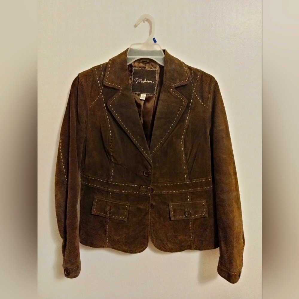 🚨Last Drop 🚨Madison Women's Leather jacket size 14 Brown